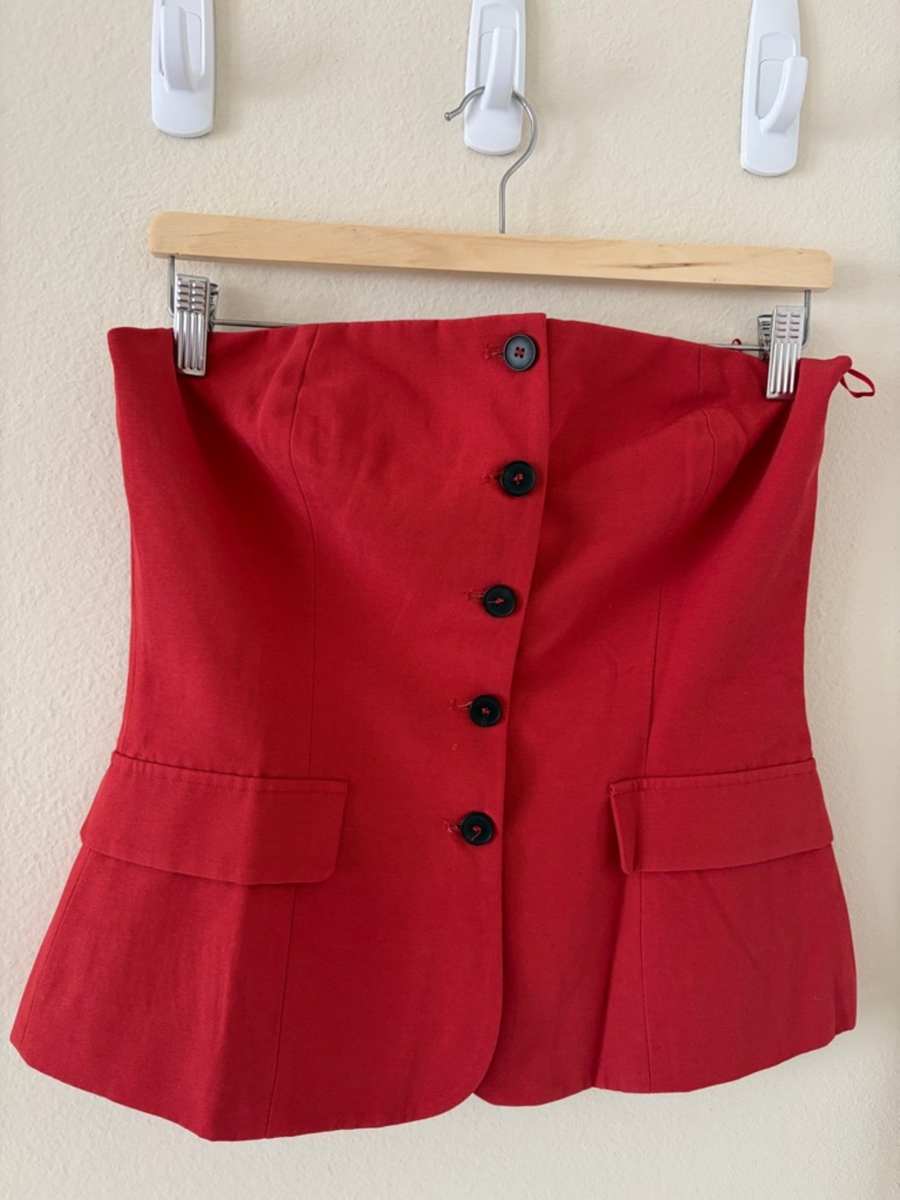 Zara Red Strapless Bustier Top with Tag